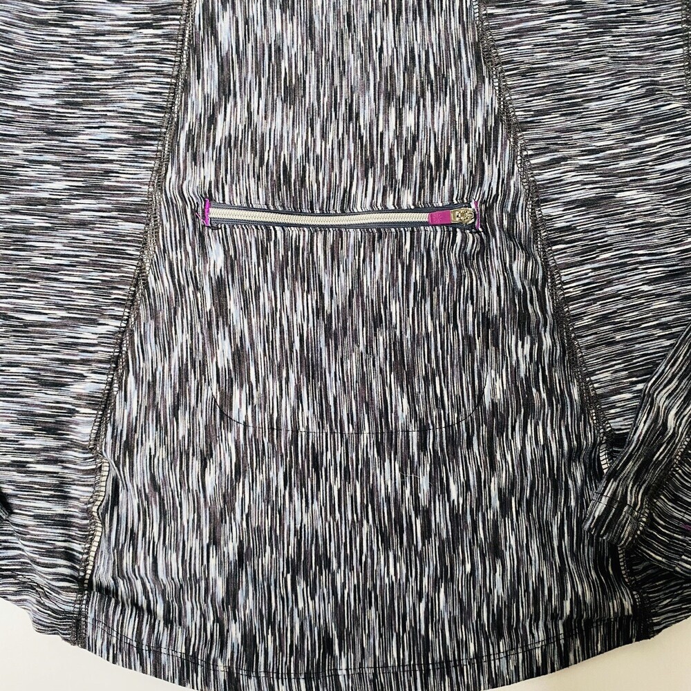 Athleta 1/4 zip Black White Space Dye Pull Over Activewear Long-Sleeve Size XXS - Picture 8 of 9